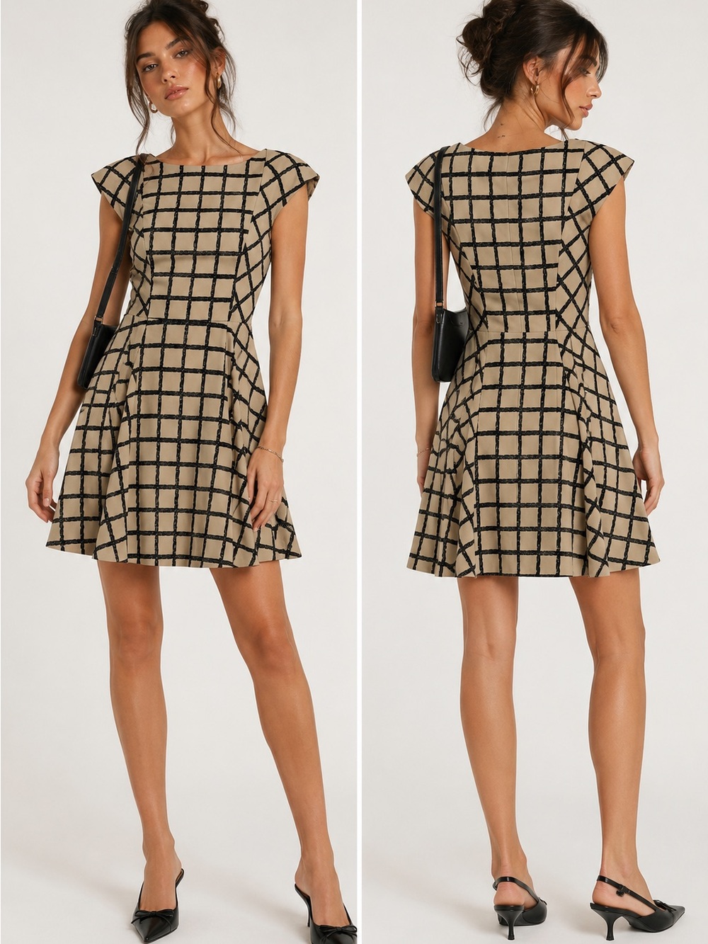 rag & bone window pane print vintage silk blend dress